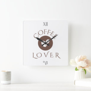 Coffee Lover Throw Pillow – Cozy Home Décor Gift Square Wall Clock