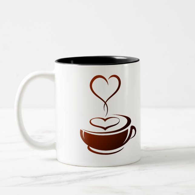 Coffee Lover  Two-Tone Coffee Mug (Left)
