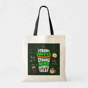 Coffee Lover Typography Canvas Tote Bag