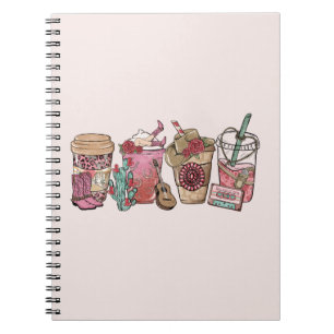 Coffee Lover Western Cowboy Theme Notebook