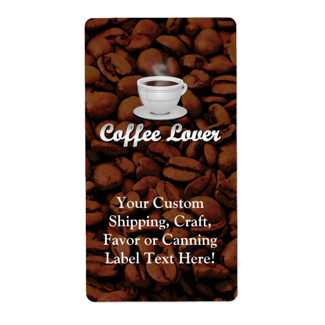 Coffee Lover, White Cup/Brown Beans (Front)
