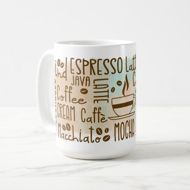 Coffee Lover Word Art Mug (Front Left)