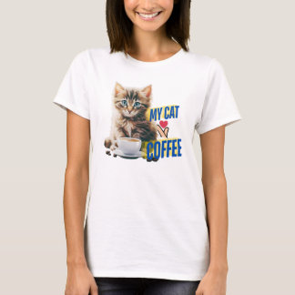 Coffee lovers and cat T-Shirt