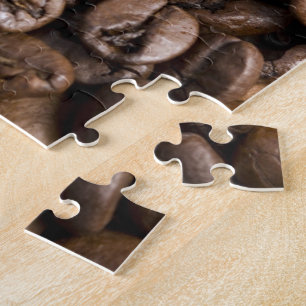 Coffee Lovers Beans Brown Background Jigsaw Puzzle