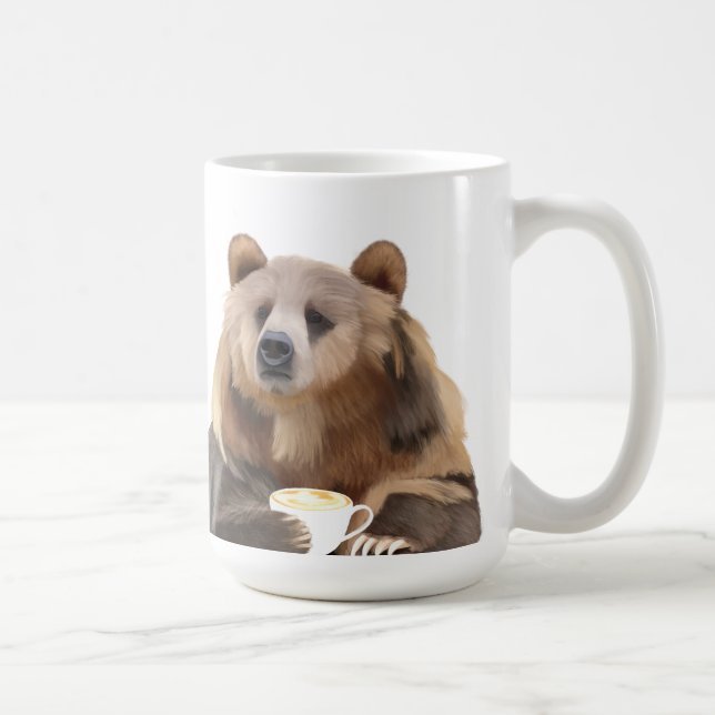 Coffee Lovers Bear With Me Bear Pun  Mug (Right)