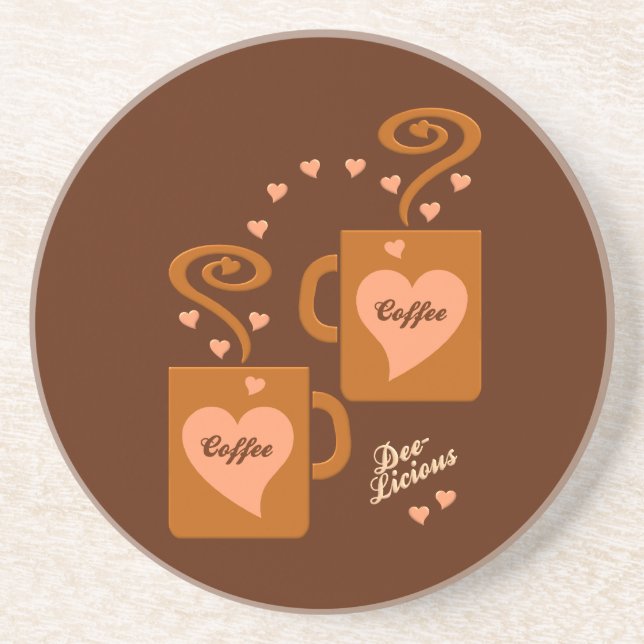 Coffee Lovers coaster, customise Coaster (Front)