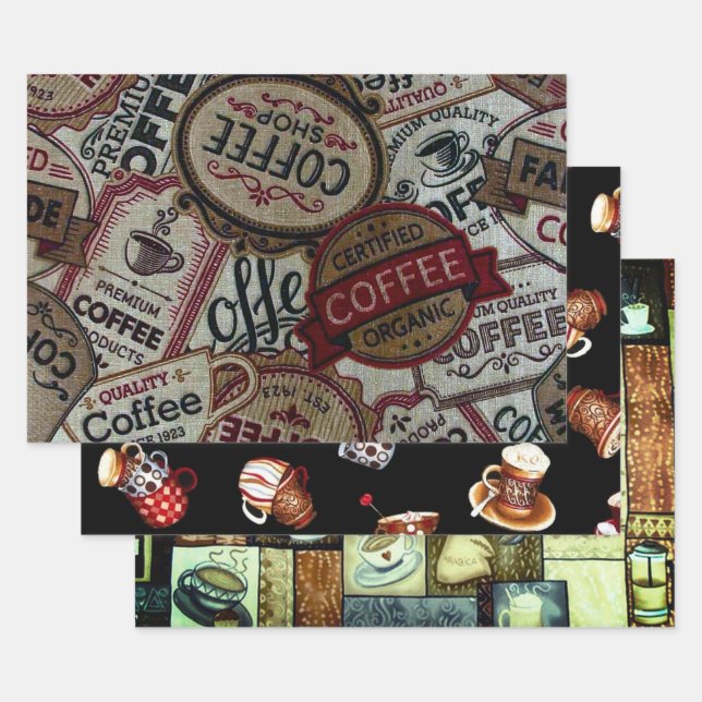 Coffee Lovers Collection Wrapping Paper Sheet (Set)