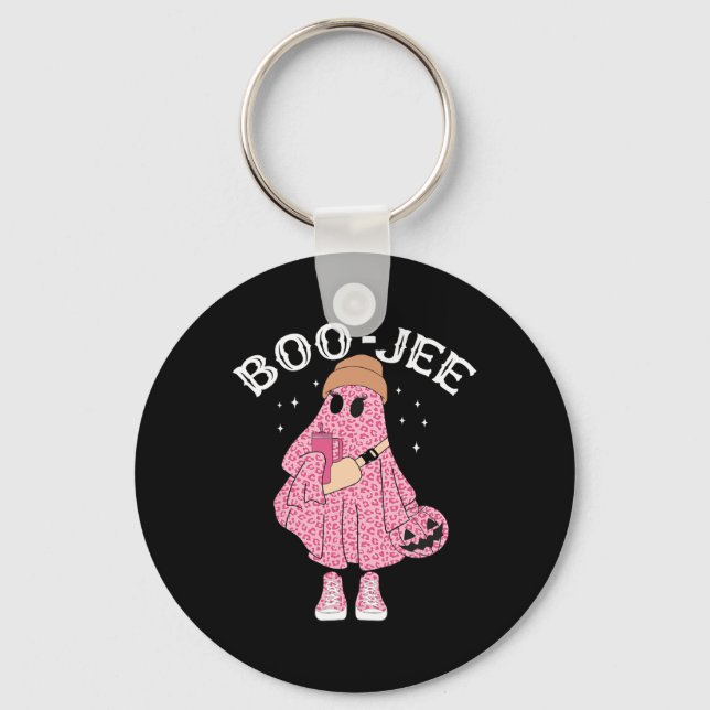 Coffee Lovers Cute Ghost Halloween Costume Boujee  Key Ring (Front)