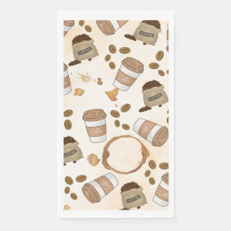 Coffee Lover's Dream – Brown Watercolor Napkin for