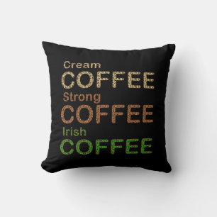 Coffee Lovers Drinkers, Irish Coffee, Leopard Cushion