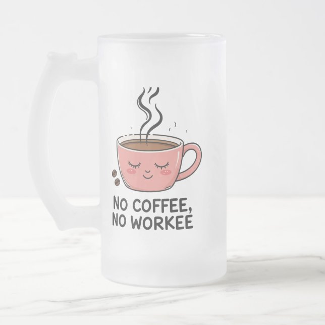 coffee lovers Funny Frosted Glass Mug (Left)