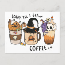 Coffee Lovers Funny Halloween Witch Greeting
