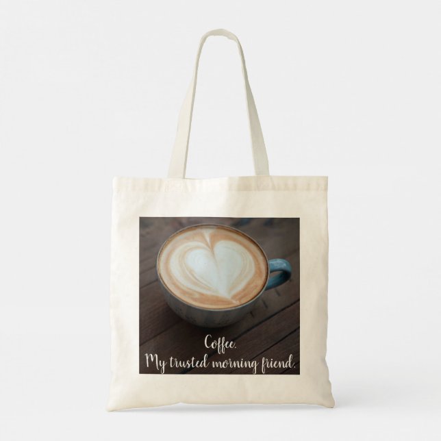 Coffee Lover's Heart Shape Latte Art  Tote Bag (Back)