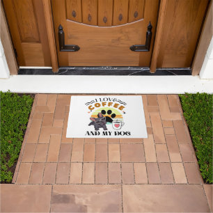 Coffee Lovers - I Love Coffee And My Dog Doormat