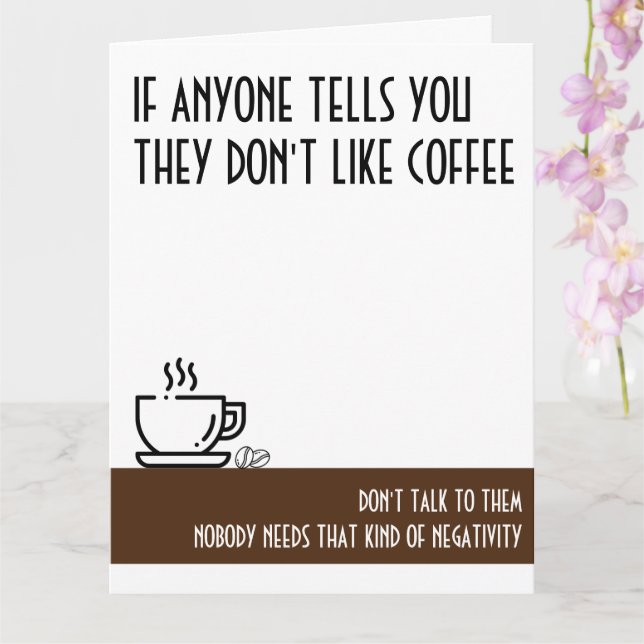 Coffee Lover's Large Brown Birthday Card (Orchid)