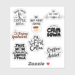 Coffee Lovers Pack Set Typography Funny