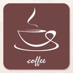 Coffee Lovers Square Paper Coaster