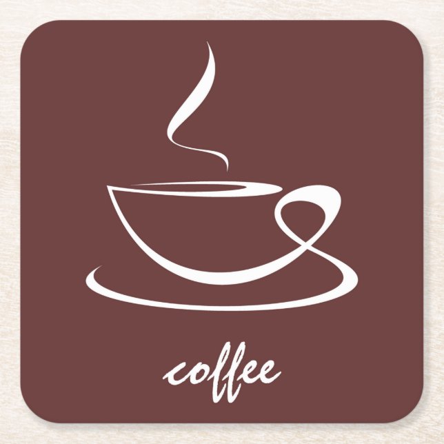 Coffee Lovers Square Paper Coaster (Front)