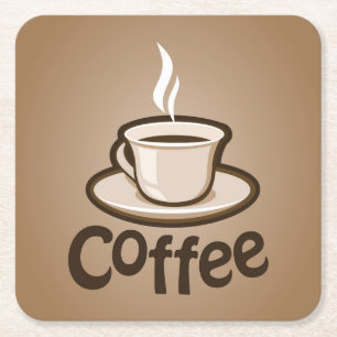 Coffee Lovers Square Paper Coaster