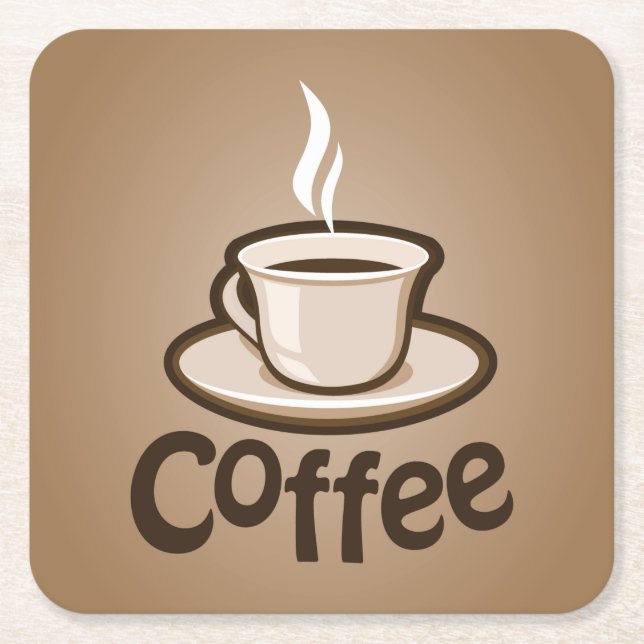 Coffee Lovers Square Paper Coaster (Front)