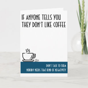 Coffee Lover's Standard Teal Birthday Card