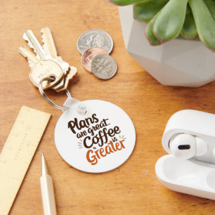 Coffee Lover's Typography Key Ring