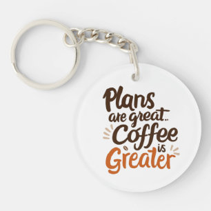 Coffee Lover's Typography Key Ring