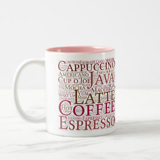 Coffee Lover's Typography Word Cloud Mug