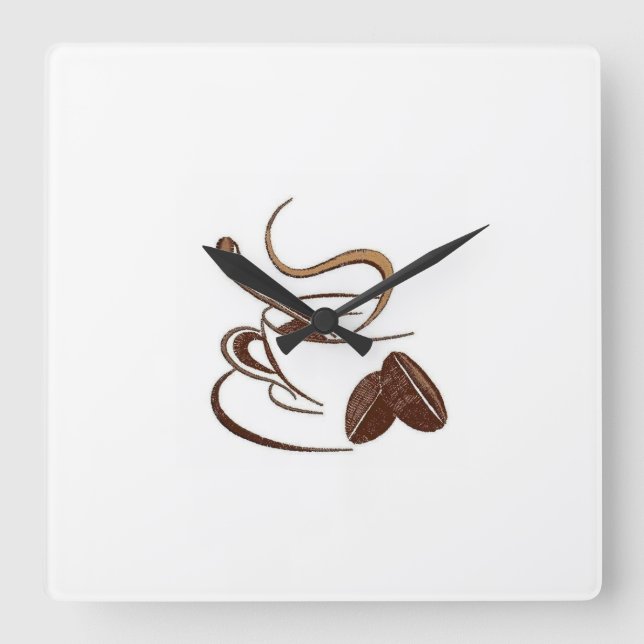 Coffee Lovers Wall Clock - Cup of Coffee & Co (Front)