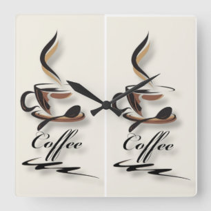 Coffee Lovers Wall Clock – Two Cups of Coffee & Co