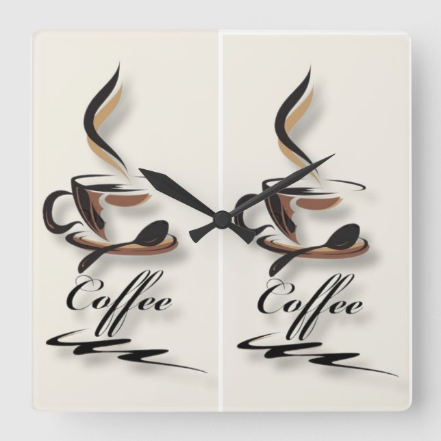 Coffee Lovers Wall Clock – Two Cups of Coffee & Co (Front)