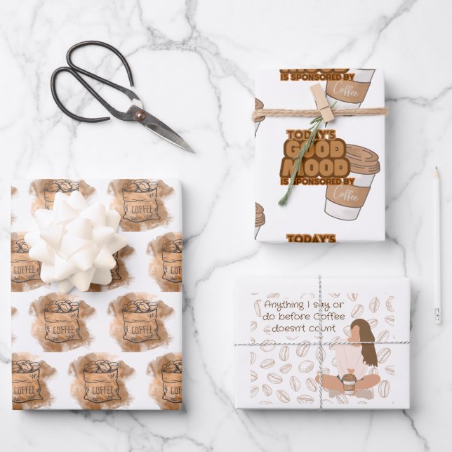 Coffee Lovers Wrapping Paper  (Front)