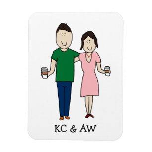 Coffee-loving couple magnet