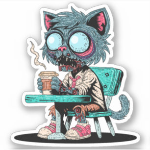 Coffee Loving Zombie Cat
