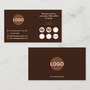 Coffee Loyalty Card Brown Minimal Design
