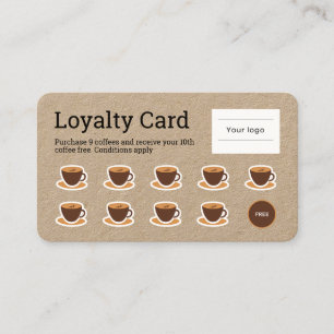Coffee Loyalty Card, earthy brown Card