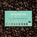 Coffee Loyalty Cards Vintage Green Wood<br><div class="desc">Vintage Green Wood Background Coffee Loyalty Cards.</div>