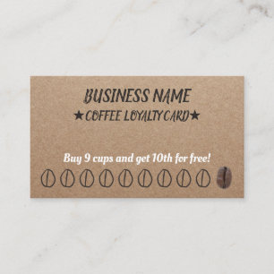 Coffee Loyalty Punch Cards Rustic Kraft
