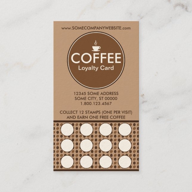 coffee loyalty stamp card (Front)
