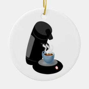 Coffee Machine Ceramic Tree Decoration