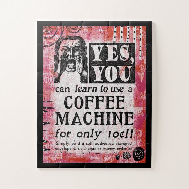 Coffee Machine - Funny Vintage Ad Jigsaw Puzzle (Vertical)