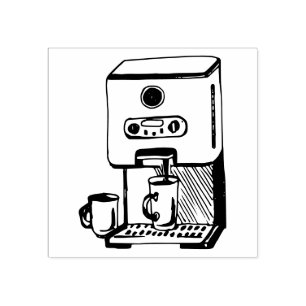 Coffee Machine Rubber Stamp