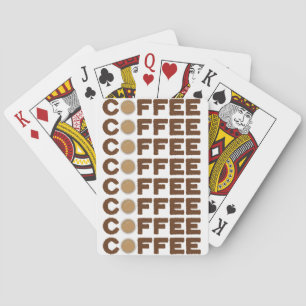 Coffee made out of coffee beans and beverage playing cards