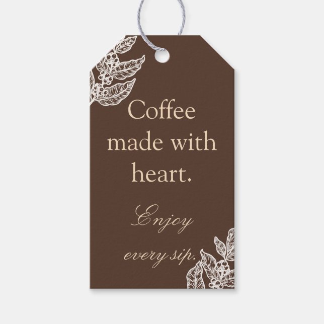 Coffee Made With Heart Enjoy Every Sip Tag (Front)