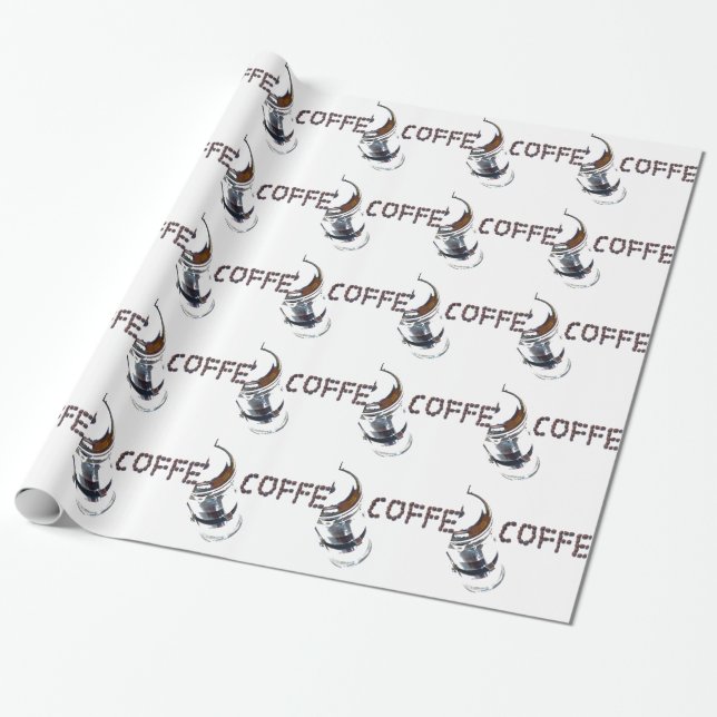 Coffee MagicEnjoy, 'first thing in the morning', ' Wrapping Paper (Unrolled)