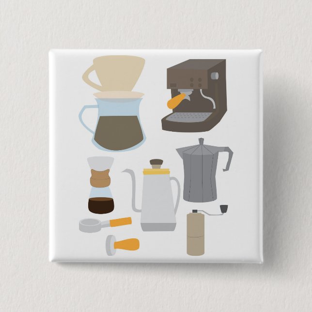 Coffee Maker Tools 15 Cm Square Badge (Front)