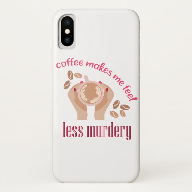 Coffee makes me feel less murdery funny quote Case-Mate iPhone case (Back)