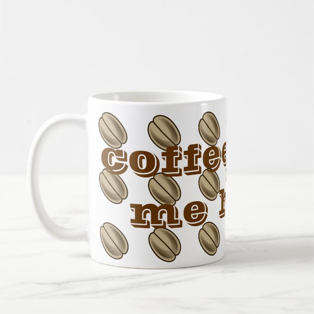 Coffee Makes me happy all over print Mug (Left)