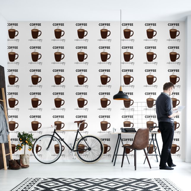 Coffee Makes Me Happy Coffee  Wallpaper (Living Room)