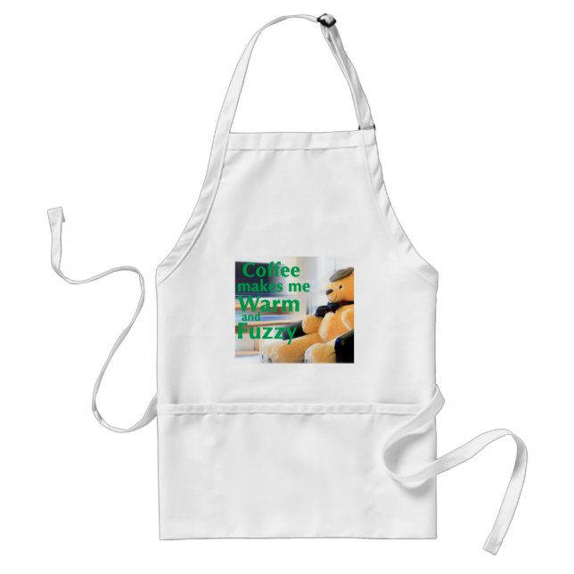 Coffee Makes Me Warm and Fuzzy Standard Apron (Front)